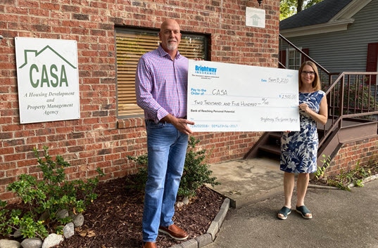 Brightway, The Ganim Agency in Raleigh donates $2,500 to CASA