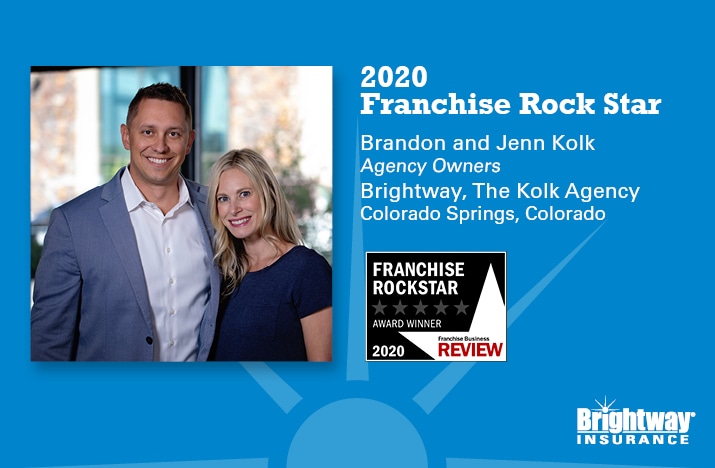 Brightway Insurance Agency Owners in Colorado named 2020 Rock Star Franchise Owners  by national research firm