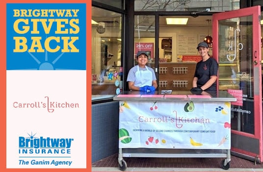 Brightway, The Ganim Agency in Raleigh donates $2,000 to Carroll’s Kitchen