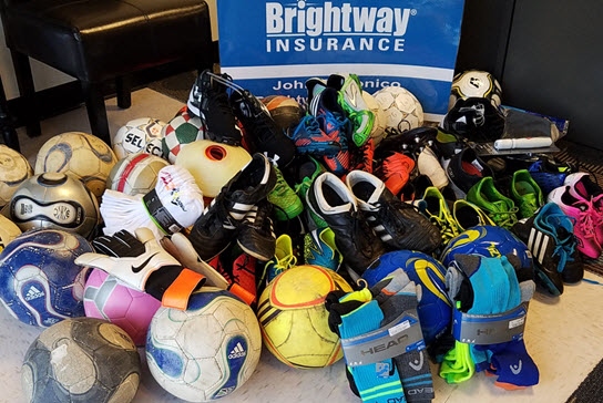 Brightway’s John Canonico joins Coty and Dominique Sensabaugh in their second annual Soles4Souls drive
